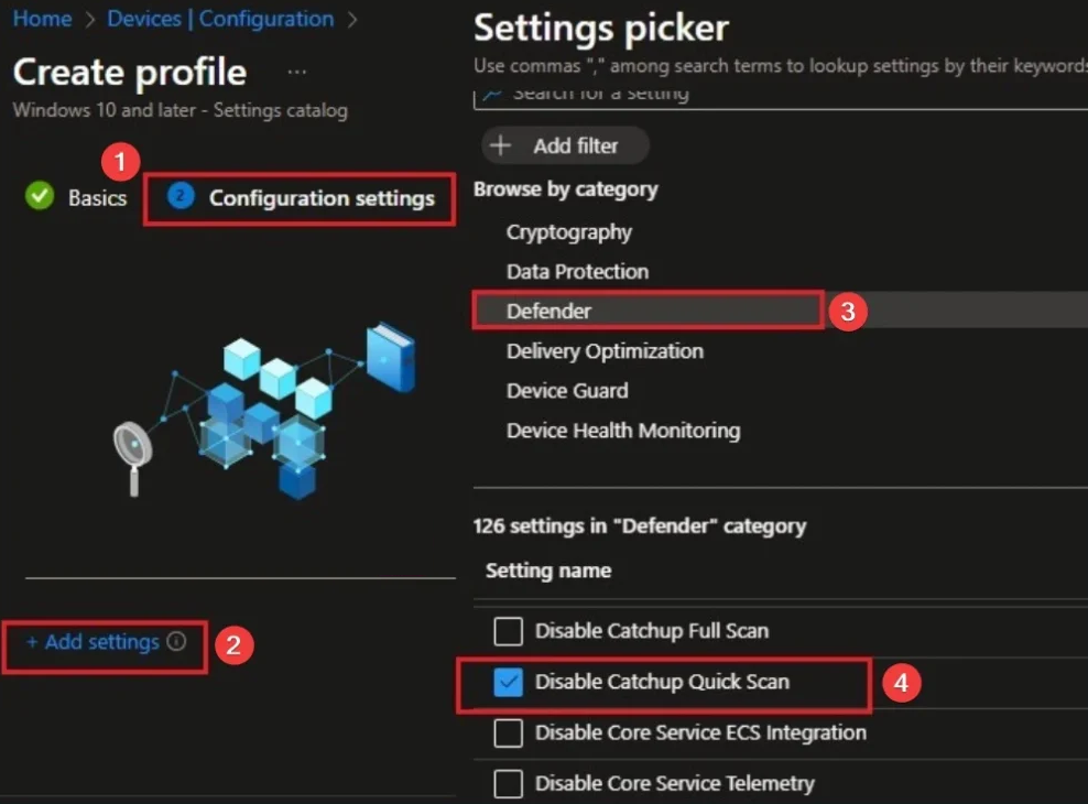 Basics: name and description for the catch-up scan policy